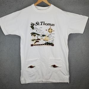 St. Thomas US Virgin Islands VTG Long White Beach Travel Destination Shirt Large